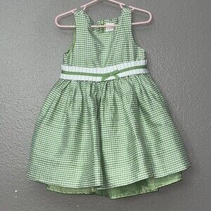 Gymboree Sz 2T Green & White Gingham Check Dress